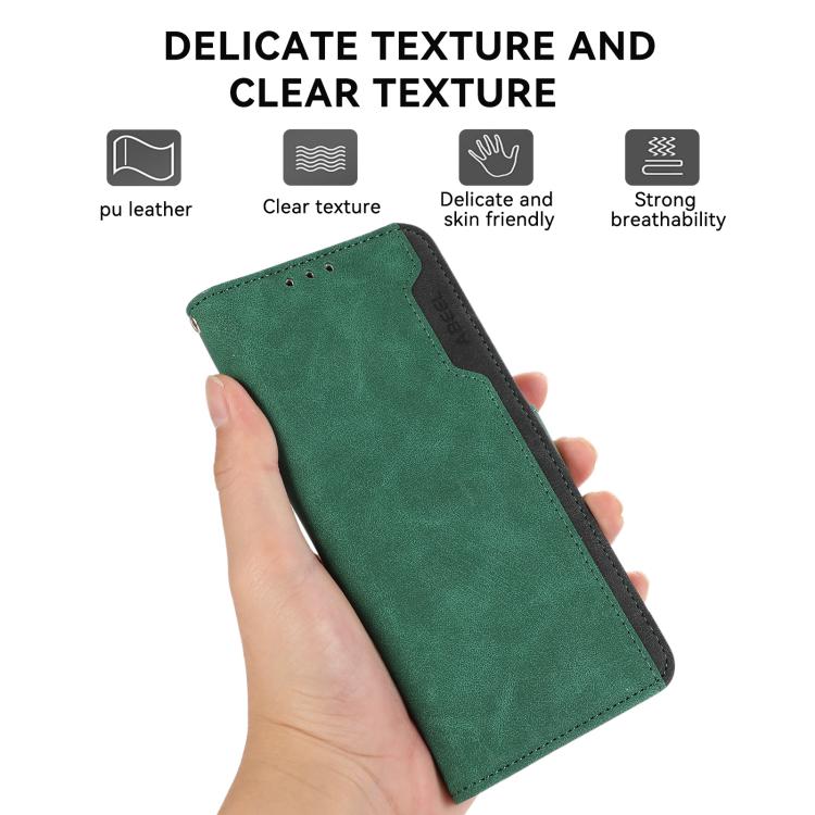 For iPhone 17 ABEEL Color Block Magnetic RFID Leather Phone Case(Green-Black) - free shipping - PMc TechLife - Order now!