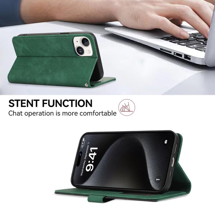 For iPhone 17 ABEEL Color Block Magnetic RFID Leather Phone Case(Green-Black) - free shipping - PMc TechLife - Order now!