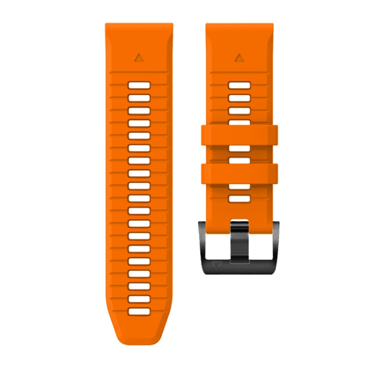 For Garmin Fenix 7 Pro 22mm Solid Color Steel Buckle Silicone Quick Release Watch Band(Orange) - Watch Bands by PMC TechLife | Online Shopping South Africa | PMC TechLife