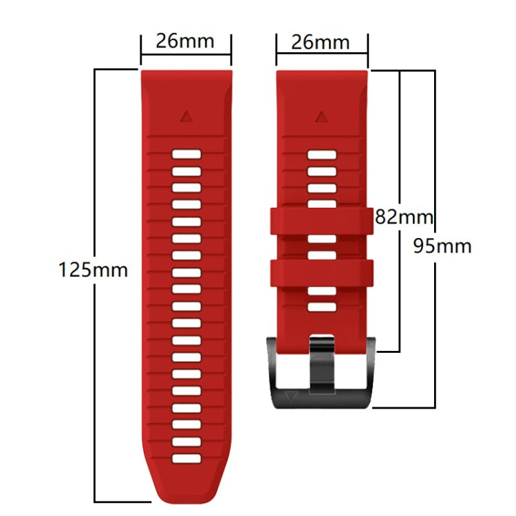 For Garmin Fenix 7X 26mm Solid Color Steel Buckle Silicone Quick Release Watch Band(Black) - free shipping - PMC TechLife - Order now!