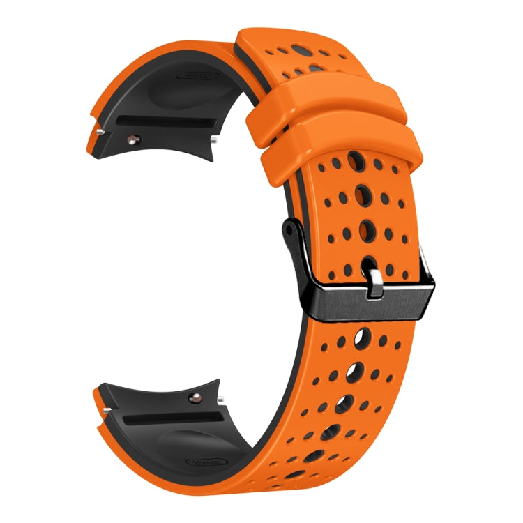 For Samsung Galaxy Watch 6 Two Color Silicone Watch Band(Orange Black) - Watch Bands by PMC TechLife | Online Shopping South Africa | PMC TechLife