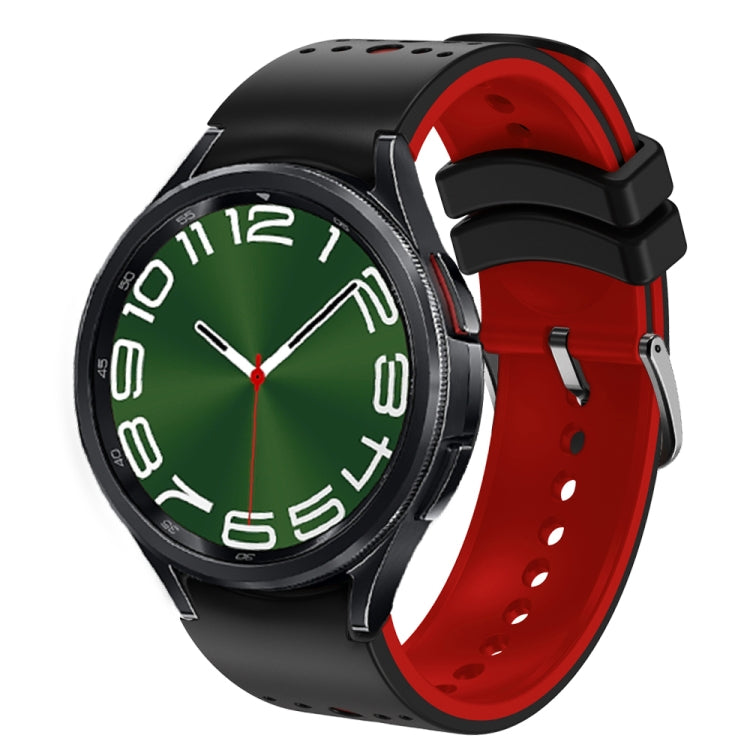 For Samsung Galaxy Watch 6 Two Color Silicone Watch Band(Black Red) - Watch Bands by PMC Jewellery | Online Shopping South Africa | PMC Jewellery