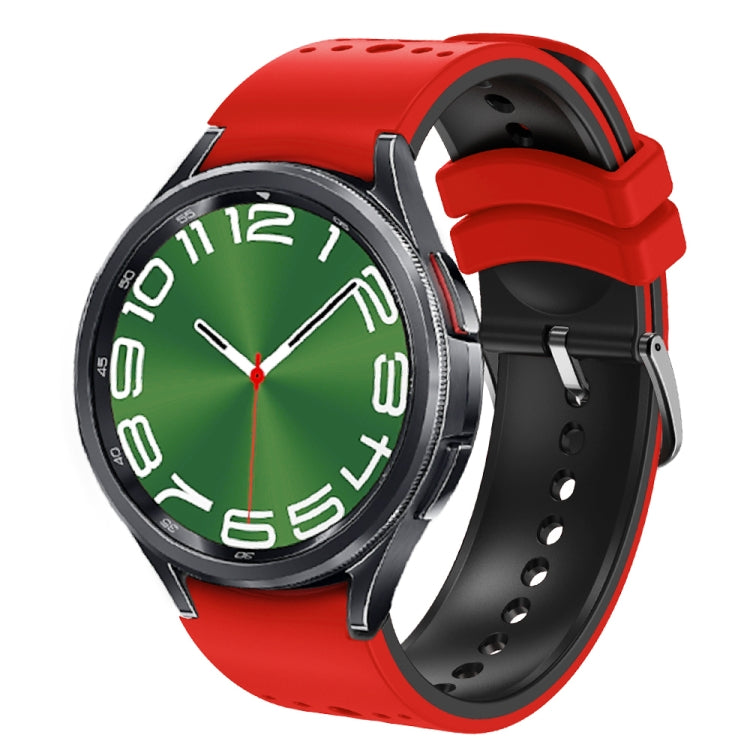 For Samsung Galaxy Watch 6 Two Color Silicone Watch Band(Red Black) - Watch Bands by PMC TechLife | Online Shopping South Africa | PMC TechLife
