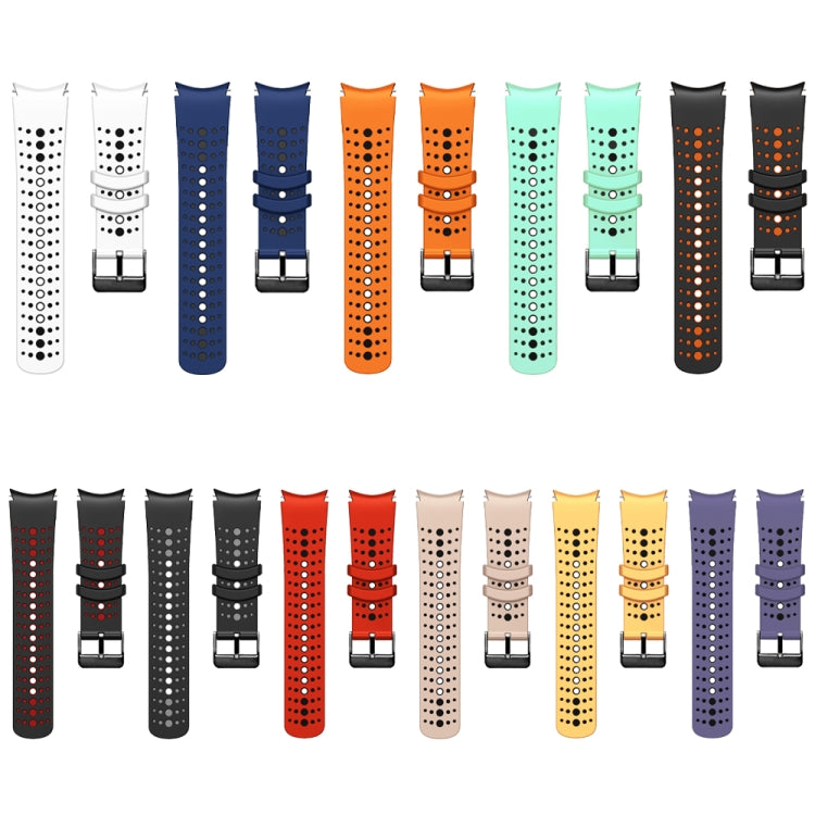 For Samsung Galaxy Watch 6 Two Color Silicone Watch Band(Blue Black) - Watch Bands by PMC TechLife | Online Shopping South Africa | PMC TechLife