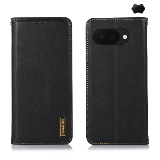 For Google Pixel 9a KHAZNEH Nappa Top Layer Cowhide Leather Phone Case(Black) - Google Cases by PMC Jewellery | Online Shopping South Africa | PMC Jewellery | Buy Now Pay Later Mobicred