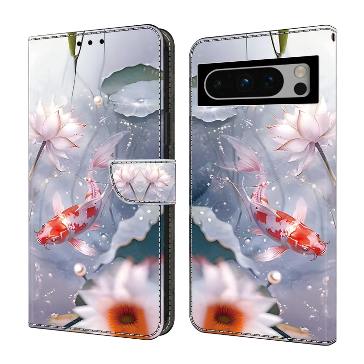 For Google Pixel 9 Crystal Painted Leather Phone case(Koi) - Google Cases by PMC TechLife | Online Shopping South Africa | PMC TechLife | Buy Now Pay Later Mobicred