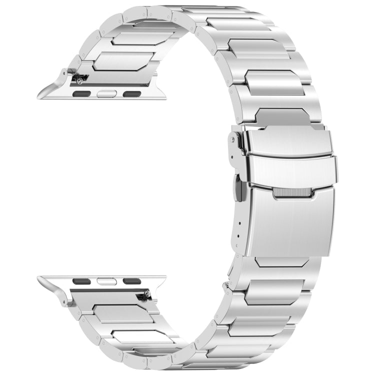 For Apple Watch SE 2023 44mm I-Shaped Titanium Metal Watch Band(Mirror Silver) - Watch Bands by PMC Jewellery | Online Shopping South Africa | PMC Jewellery