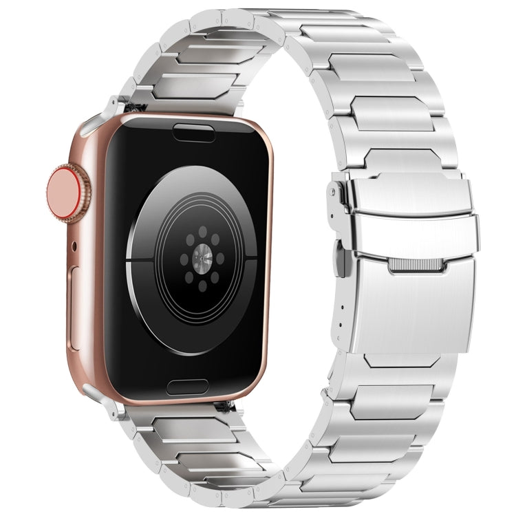For Apple Watch Series 7 45mm I-Shaped Titanium Metal Watch Band(Silver) - Watch Bands by PMC TechLife | Online Shopping South Africa | PMC TechLife