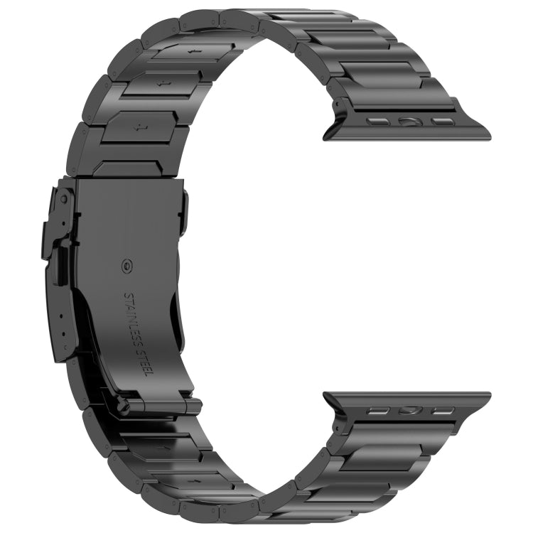 For Apple Watch SE 44mm I-Shaped Titanium Metal Watch Band(Black) - Watch Bands by PMC TechLife | Online Shopping South Africa | PMC TechLife