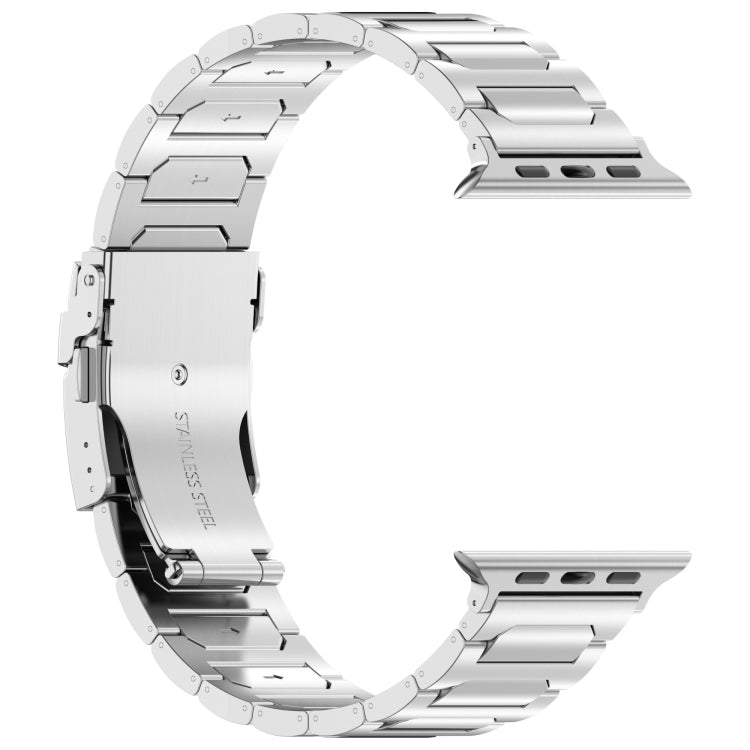 For Apple Watch SE 44mm I-Shaped Titanium Metal Watch Band(Mirror Silver) - Watch Bands by PMC TechLife | Online Shopping South Africa | PMC TechLife