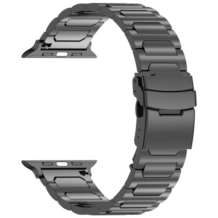 For Apple Watch Series 2 38mm I-Shaped Titanium Metal Watch Band(Black) - Watch Bands by PMC TechLife | Online Shopping South Africa | PMC TechLife