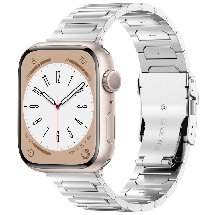 For Apple Watch Series 2 38mm I-Shaped Titanium Metal Watch Band(Mirror Silver) - Watch Bands by PMC TechLife | Online Shopping South Africa | PMC TechLife