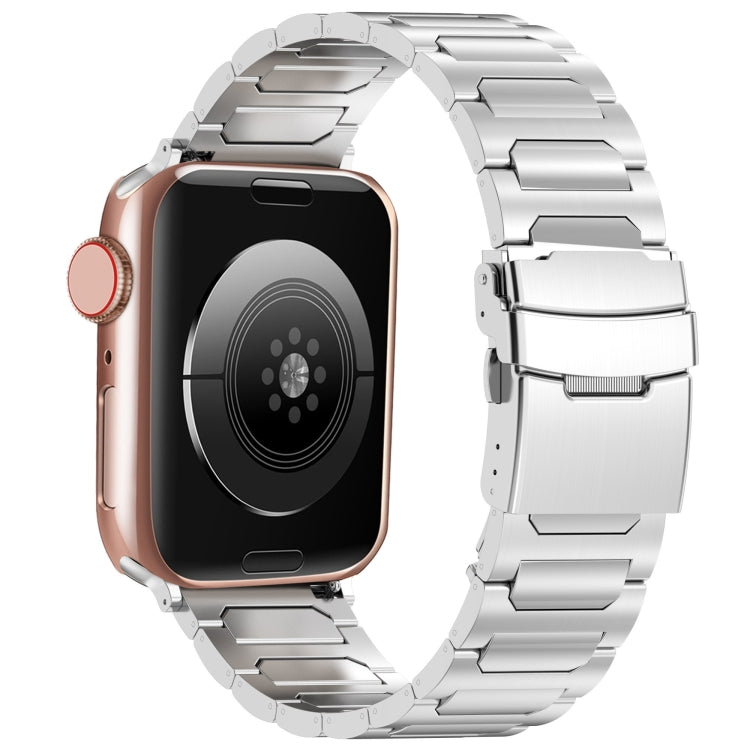 For Apple Watch 38mm I-Shaped Titanium Metal Watch Band(Mirror Silver) - Watch Bands by PMC TechLife | Online Shopping South Africa | PMC TechLife