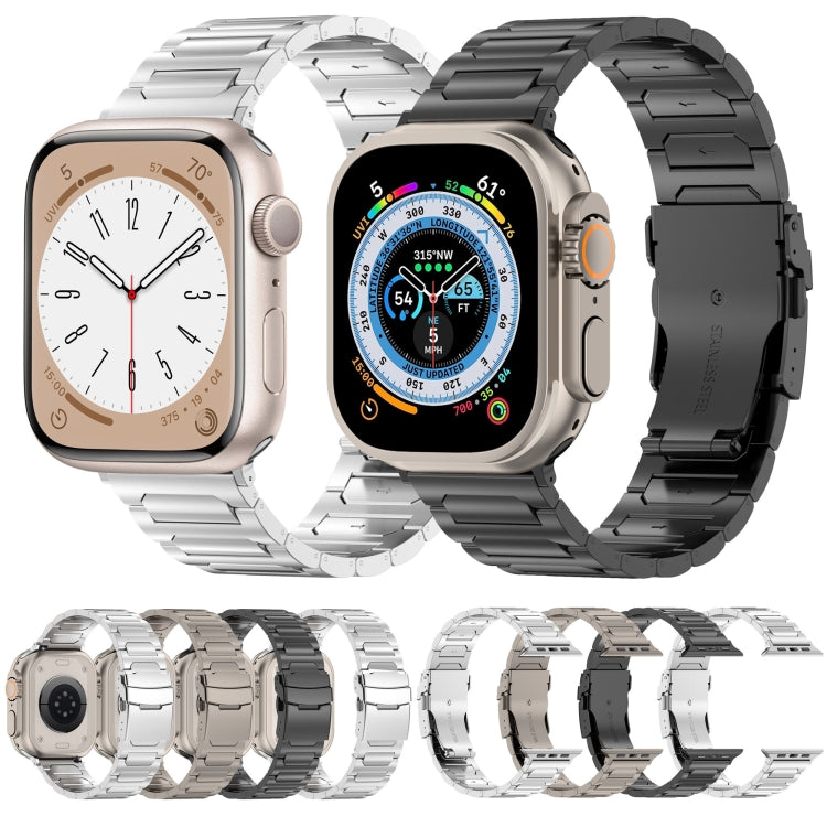 For Apple Watch SE 40mm I-Shaped Titanium Metal Watch Band(Mirror Silver) - Watch Bands by PMC TechLife | Online Shopping South Africa | PMC TechLife