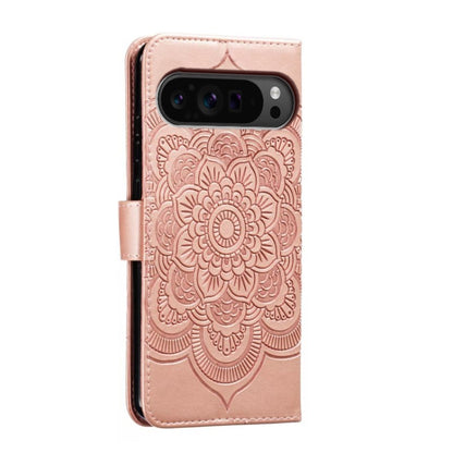 For Google Pixel 9 Pro Sun Mandala Embossing Pattern Phone Leather Case(Rose Gold) - Google Cases by PMC Jewellery | Online Shopping South Africa | PMC Jewellery | Buy Now Pay Later Mobicred