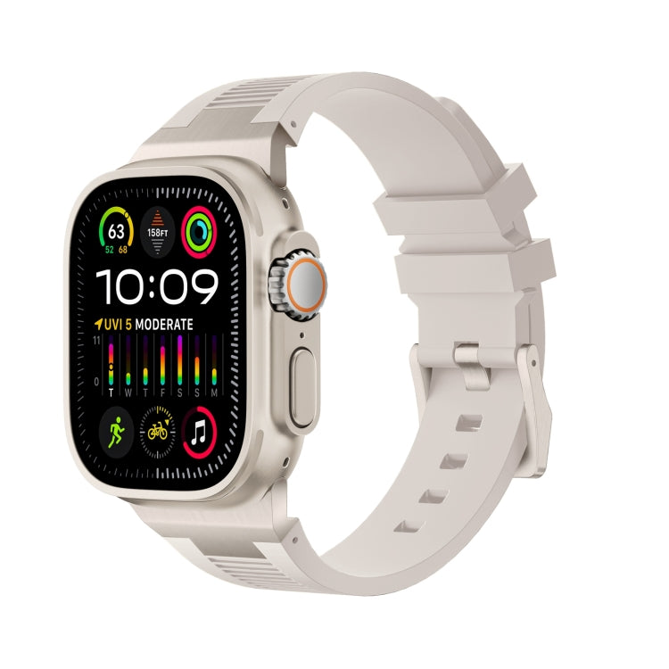 For Apple Watch Ultra 2 49mm Loners Liquid Silicone Watch Band(Titanium Starlight) - Watch Bands by PMC Jewellery | Online Shopping South Africa | PMC Jewellery