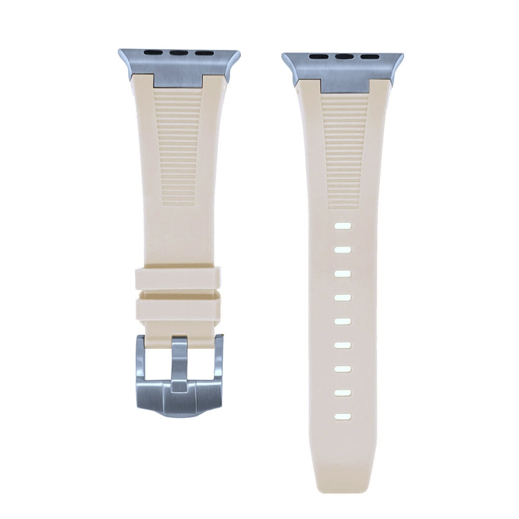 For Apple Watch Series 7 45mm Loners Liquid Silicone Watch Band(Silver Starlight) - Watch Bands by PMC TechLife | Online Shopping South Africa | PMC TechLife | Buy Now Pay Later Mobicred