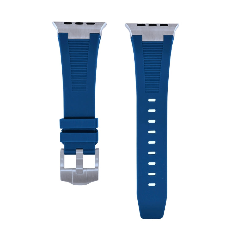 For Apple Watch Series 2 42mm Loners Liquid Silicone Watch Band(Titanium Midnight Blue) - Watch Bands by PMC TechLife | Online Shopping South Africa | PMC TechLife