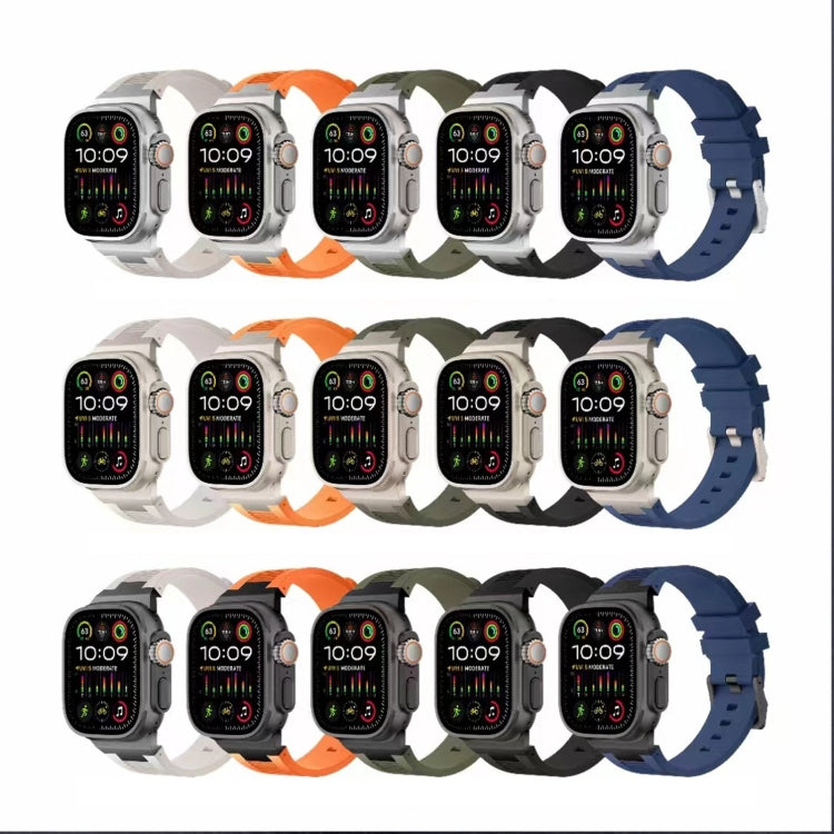 For Apple Watch Series 9 45mm Loners Liquid Silicone Watch Band(Silver Starlight) - Watch Bands by PMC TechLife | Online Shopping South Africa | PMC TechLife | Buy Now Pay Later Mobicred