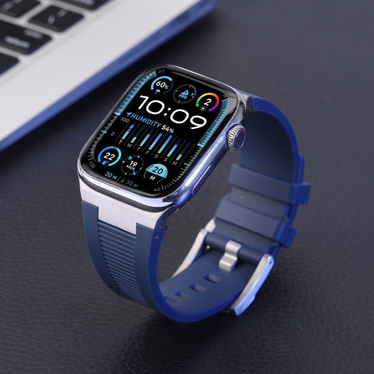 For Apple Watch Ultra 2 49mm Loners Liquid Silicone Watch Band(Silver Starlight) - Watch Bands by PMC TechLife | Online Shopping South Africa | PMC TechLife | Buy Now Pay Later Mobicred