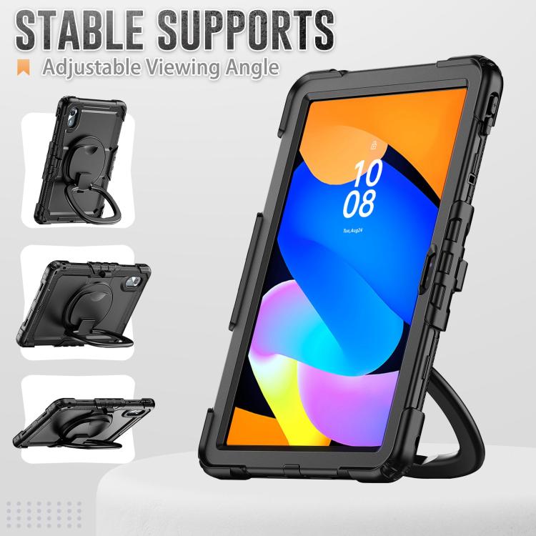 For Lenovo Xiaoxin Pad 2024 / 2025 Handle Silicone Hydric PC Tablet Case with Shoulder Strap(Black) - free shipping - PMC Jewellery - Order now!