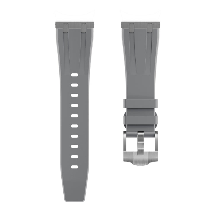 20mm Flat Head Silicone Watch Band(Silver Grey) - 20mm Bands by PMC TechLife | Online Shopping South Africa | PMC TechLife