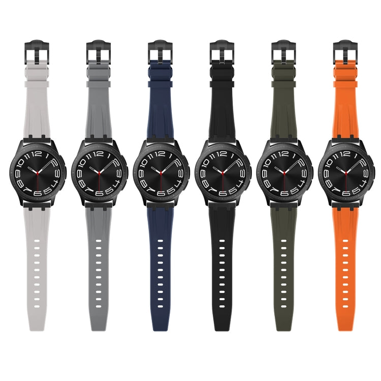 20mm Flat Head Silicone Watch Band(Black Blue) - 20mm Bands by PMC TechLife | Online Shopping South Africa | PMC TechLife