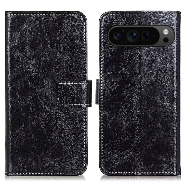 For Google Pixel 9 Pro Retro Crazy Horse Texture Flip Leather Phone Case(Black) - Google Cases by PMC Jewellery | Online Shopping South Africa | PMC Jewellery | Buy Now Pay Later Mobicred