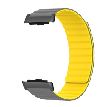 For Huawei Watch D Magnetic Silicone Watch Band(Grey Yellow) - Watch Bands by PMC Jewellery | Online Shopping South Africa | PMC Jewellery