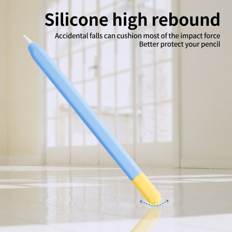 For Apple Pencil (USB-C) Double Cap Contrasting Color Silicone Protective Case(Sky Blue) - Pencil Accessories by PMC Jewellery | Online Shopping South Africa | PMC Jewellery | Buy Now Pay Later Mobicred