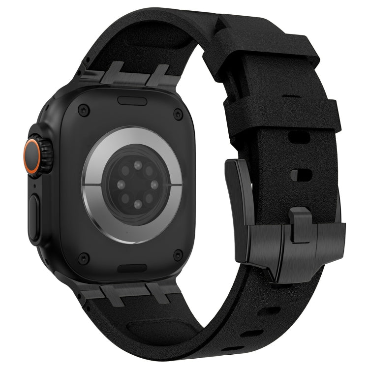 For Apple Watch SE 2022 44mm Stone Grain Liquid Silicone Watch Band(Black Black) - free shipping - PMC TechLife - Order now!
