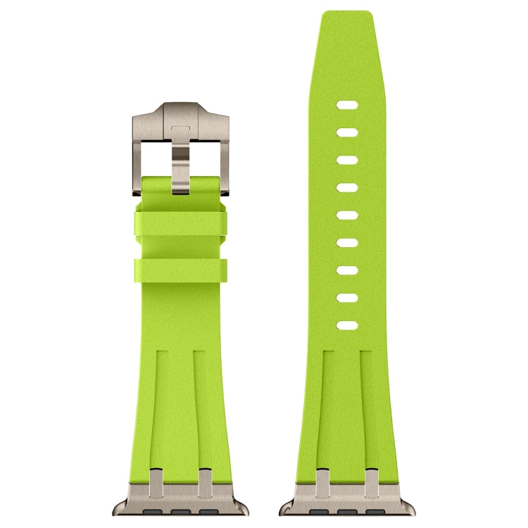 For Apple Watch Series 7 45mm Stone Grain Liquid Silicone Watch Band(Titanium Green) - Watch Bands by PMC TechLife | Online Shopping South Africa | PMC TechLife