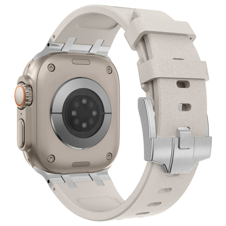 For Apple Watch Series 7 45mm Stone Grain Liquid Silicone Watch Band(Silver Starlight) - Watch Bands by PMC TechLife | Online Shopping South Africa | PMC TechLife