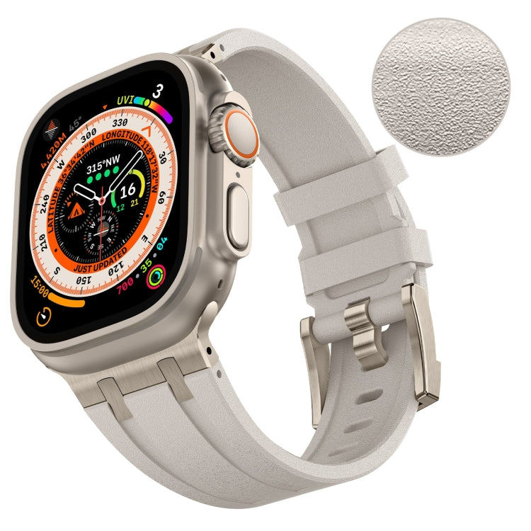 For Apple Watch Series 4 44mm Stone Grain Liquid Silicone Watch Band(Titanium Starlight) - Watch Bands by PMC TechLife | Online Shopping South Africa | PMC TechLife