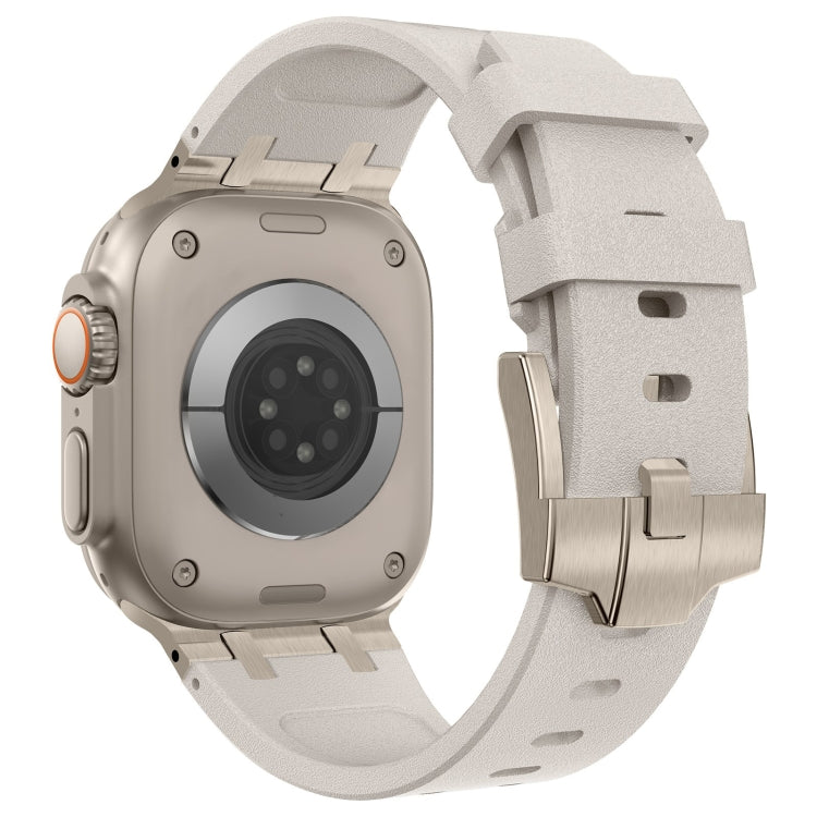 For Apple Watch Series 3 42mm Stone Grain Liquid Silicone Watch Band(Titanium Starlight) - Watch Bands by PMC TechLife | Online Shopping South Africa | PMC TechLife