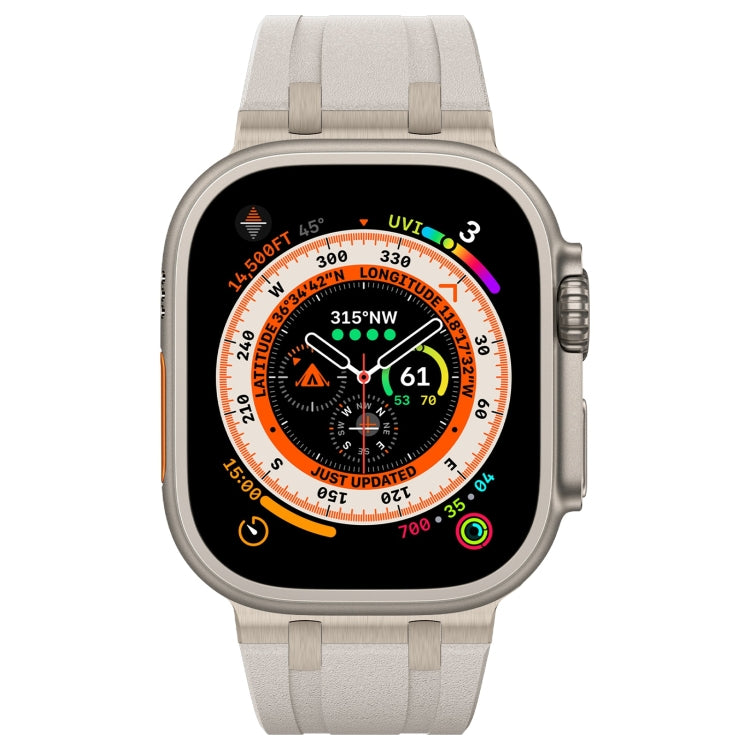 For Apple Watch Series 3 42mm Stone Grain Liquid Silicone Watch Band(Titanium Starlight) - Watch Bands by PMC TechLife | Online Shopping South Africa | PMC TechLife