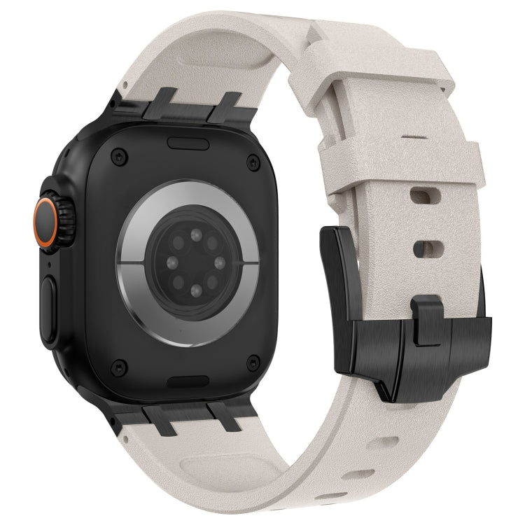 For Apple Watch Series 2 42mm Stone Grain Liquid Silicone Watch Band(Black Starlight) - Watch Bands by PMC TechLife | Online Shopping South Africa | PMC TechLife