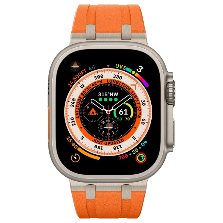 For Apple Watch Series 2 42mm Stone Grain Liquid Silicone Watch Band(Titanium Orange) - Watch Bands by PMC TechLife | Online Shopping South Africa | PMC TechLife