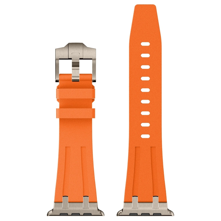 For Apple Watch 42mm Stone Grain Liquid Silicone Watch Band(Titanium Orange) - free shipping - PMC TechLife - Order now!