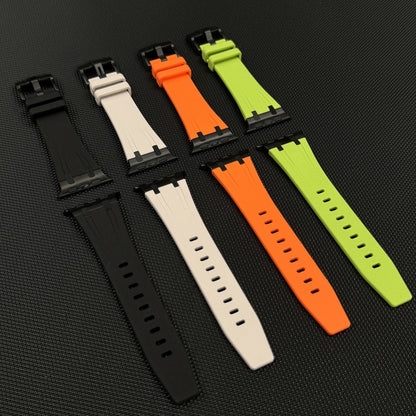 For Apple Watch SE 44mm Stone Grain Liquid Silicone Watch Band(Titanium Green) - Watch Bands by PMC Jewellery | Online Shopping South Africa | PMC Jewellery