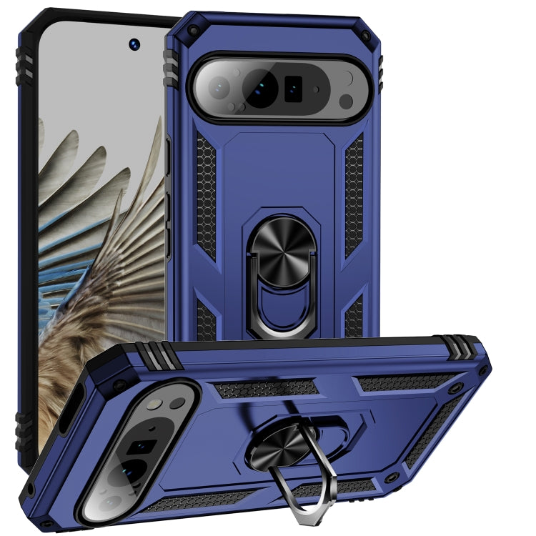 For Google Pixel 9 Pro Shockproof TPU + PC Phone Case with Holder(Blue) - Google Cases by PMC Jewellery | Online Shopping South Africa | PMC Jewellery | Buy Now Pay Later Mobicred