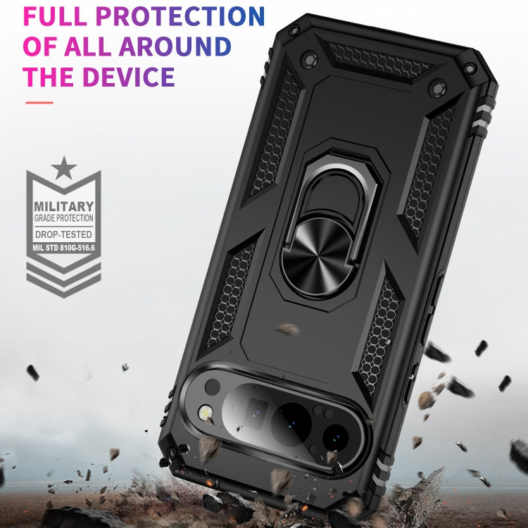 For Google Pixel 9 Shockproof TPU + PC Phone Case with Holder(Black) - Google Cases by PMC TechLife | Online Shopping South Africa | PMC TechLife | Buy Now Pay Later Mobicred
