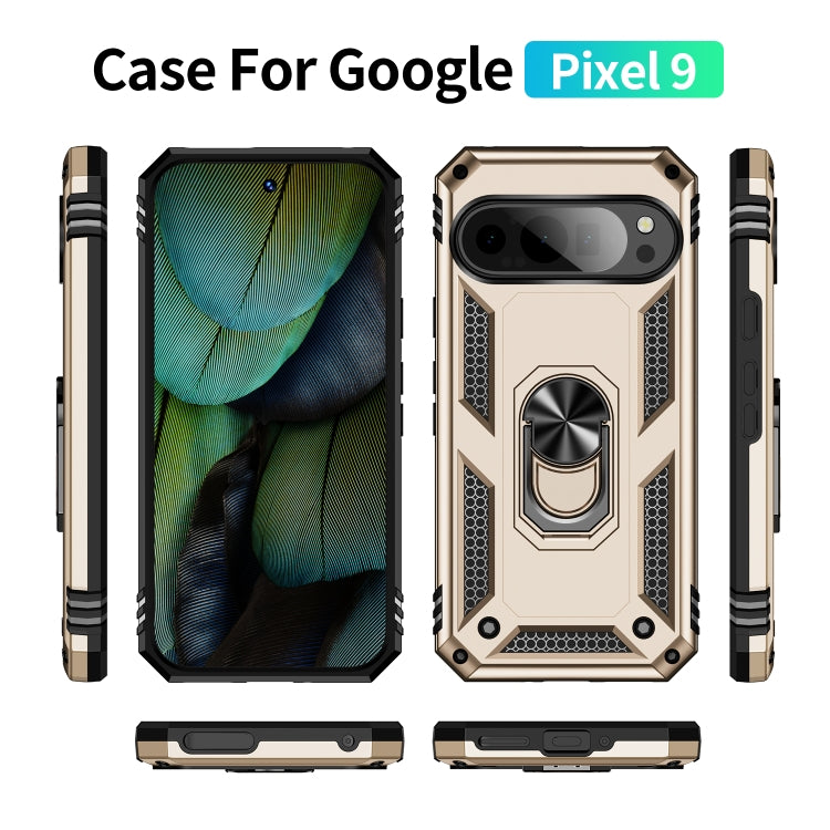 For Google Pixel 9 Shockproof TPU + PC Phone Case with Holder(Gold) - Google Cases by PMC Jewellery | Online Shopping South Africa | PMC Jewellery | Buy Now Pay Later Mobicred