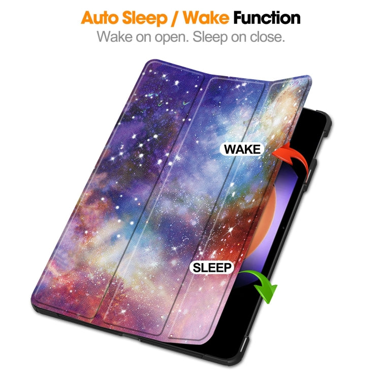 For Xiaomi Pad 6S Pro Custer Painted 3-Fold Holder Smart Leather Tablet Case(Milky Way Nebula) - More Tablet Cases by PMC TechLife | Online Shopping South Africa | PMC TechLife | Buy Now Pay Later Mobicred