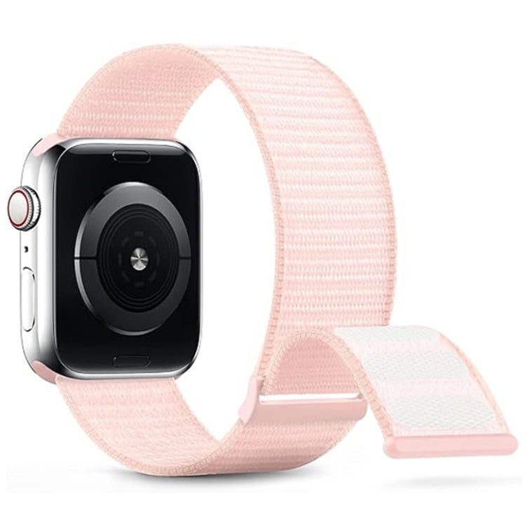 For Apple Watch Series 8 41mm Dual Hook and Loop Nylon Watch Band(Pearl Powder) - Watch Bands by PMC TechLife | Online Shopping South Africa | PMC TechLife