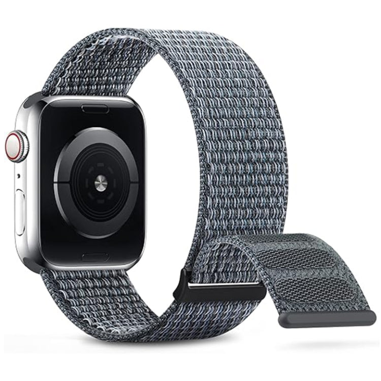For Apple Watch Series 7 41mm Dual Hook and Loop Nylon Watch Band(Grey) - Watch Bands by PMC TechLife | Online Shopping South Africa | PMC TechLife | Buy Now Pay Later Mobicred