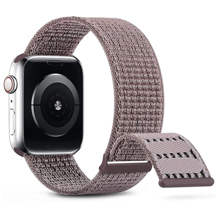 For Apple Watch Series 7 45mm Dual Hook and Loop Nylon Watch Band(Smoke Purple) - Watch Bands by PMC TechLife | Online Shopping South Africa | PMC TechLife