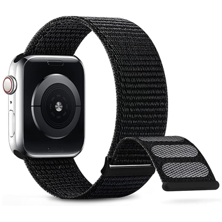 For Apple Watch Series 6 40mm Dual Hook and Loop Nylon Watch Band(Dark Black) - Watch Bands by PMC TechLife | Online Shopping South Africa | PMC TechLife