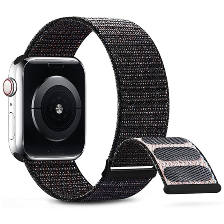 For Apple Watch Series 4 40mm Dual Hook and Loop Nylon Watch Band(Reflective Black) - Watch Bands by PMC TechLife | Online Shopping South Africa | PMC TechLife