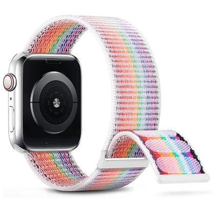 For Apple Watch Series 4 40mm Dual Hook and Loop Nylon Watch Band(Rainbow) - Watch Bands by PMC Jewellery | Online Shopping South Africa | PMC Jewellery